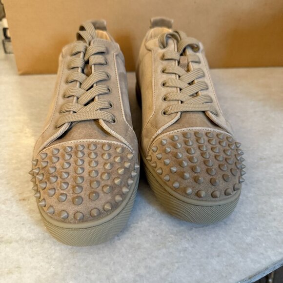 Christian Louboutin 3160934 Brown Suede Louis Jr. Spikes Orlato Sneaker, 45.5 46 - Picture 10 of 15